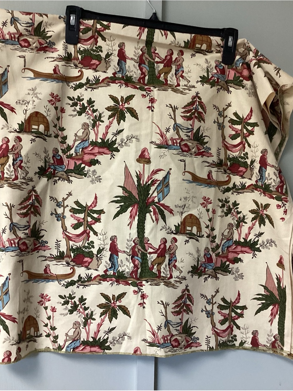 Remnant fabric toilet vintage  52 x 50 inches